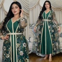 Muslim Suit Dress Spring Sequin Ribbon Robe