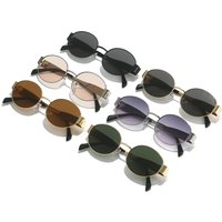 Oval Sunglasses For Men & Women – Small Round Metal Frame Fashion Shades UV400 Protection Lightweight Retro Glasses