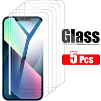 5PCS Tempered Glass iPhone 14 13 12 11 Pro Max 12Mini 13Mini 14Plus Screen Protector iPhone 7 8 6 Plus SE2 X XR XsMax Glass