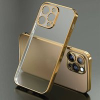 Phone Case & Covers Applicable To Luxury Plating Square Frame Transparent Case IPhone 12 11 13 14 Pro Max Mini SE X XR 7 8 Plus Soft Slim Clear Cover