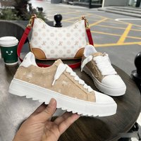 Women's Chain Bag & High-Top Sneakers Set – Retro Shoulder Bag With Sporty Casual Shoes (Streetwear Chic Combo)