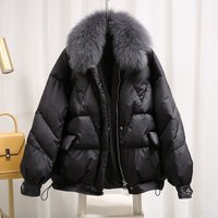 Thickened Fur Collar Jacket 2023 Winter European Style Loose Casual Long Sleeve Cotton Coat