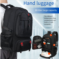 Men's Large Capacity Backpack For Travel, Business Commute, Outdoor Hiking With Expandable Design & Shoe Compartment (Sizes 50L-80L)