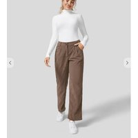 Clothing Autumn High Waist Casual Pants Solid Corduroy Loose Straight Trousers