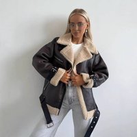 Autumn Winter Suede Fur All one Motorcycle Jacket Jacket Top M258