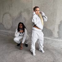 Unisex Loose Fitting Couple Hoodie Set Classic Letter Embroidery Long Sleeve Men's Clothing Durable Polyester Fabric