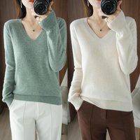 Autumn Long sleeved Knitted Sweater Loose Large Top Wool Pullover Sweater Base layer Sweater Winter