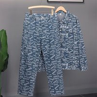  Denim Jacket & Pants Set Vintage American Style Casual Outfit Spring & Autumn Stylish Coat Matching Trousers Daily Wear