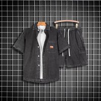 Clothing Thin Denim Short Sleeve Shirt Suit Trendy Handsome Casual Shorts
