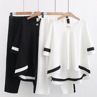 clothing to reduce age fat mm slimming belly covering suit pants fat mother summer clothes fashionable thick legs