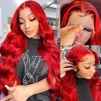 Women's Long Wavy Front Lace Wig Natural Fluffy Synthetic Hair Center Parted Full Head Clip-in