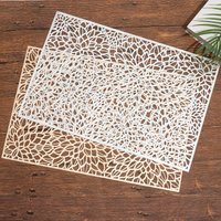 Square PVC Placemats – Perforated Heat-Resistant & Non-Slip Dining Mats (Home & Restaurant Use Easy To Clean Stylish & Functional)