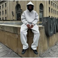 Clothing Inspired Loose Fitting Hooded Sweatshirt Sweatpants Set Street Hip Hop Style Pullover Suit