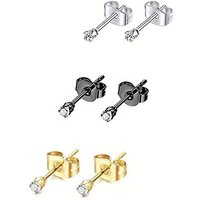 Korean Fashion 2mm Zircon Stainless Steel Unisex Earrings Ear Bone Stud Set