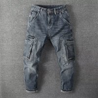 Men's Vintage Cargo Jeans - Oversized Workwear Denim Pants With Multi-Pockets (M-XXXL) | Retro Streetwear Utility Trousers
