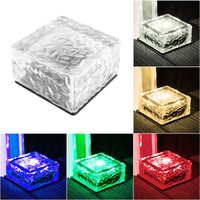 HDH 4LED Solar Powered Garden Brick Lights Outdoor Waterproof Landscape Lighting Pathway Yard Patio Deck
