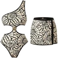 Sexy Asymmetric One Shoulder Bikini Set Skirt – Beach Swimwear Summer & Vacation