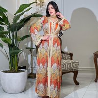 Fashion Inside Webbing Drill Print Robe Dress