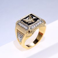 Men's Jewelry Electroplated Eagle Surrounding Diamond Ring Gold Plated Ring
