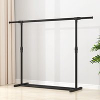 Adjustable Double Rod Clothing Rack Freestanding Garment Hanger Wheels