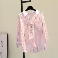 Women's Striped Long Sleeved Shirt Spring/Summer Loose Slimming Korean Style
