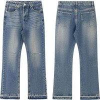 Clothing Distressed Washed Cut Wide Leg Cleanfit Flared Jeans
