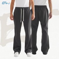 Cotton Flared Jogger Pants – Relaxed Fit Mid Rise Streetwear Sweatpants Raw Hem & Drawstring 