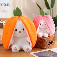 Plush transformed rabbit little fruit doll strawberry rabbit doll girl sleeping pillow cloth doll