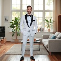Premium Slim Fit Business Suit Set – 3 Piece Wedding & Office Blazer Vest & Trousers 