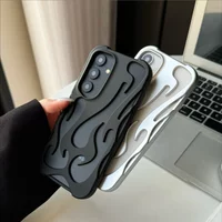 3D Flame Pattern Case Samsung Galaxy S24 S23 S22 Ultra A55 A16 A54 A06 A15 A14 Fashion Hollow Slim Shockproof Soft Cover