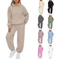 Women's Casual Hoodie & Lounge Pants Set - Soft Polyester Two-Piece Outfit For Fall & Winter (XS-5XL, Multiple Colors)