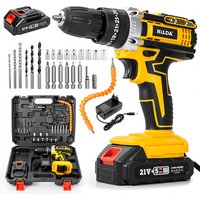 Hilda 21V Cordless Drill Driver Lithium Battery 1350 RPM 25Nm Torque 6 Variable Models