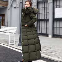 Elegant Longline Trench Coat With Detachable Fur Hood – Slim-Fit Winter Parka In White/Red/Grey/Black/Camel/Army Green (M-XXXL)
