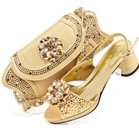 Women's shoe bag set open toe design exquisite big diamond buckle embellished fashion simple banquet style shoe bag