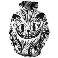2024 Trendy New Digital Print Loose Fit Hooded Sweatshirt