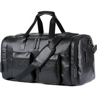 Leather oversized travel bag, men's business travel luggage bag, hand-held bill of lading, parade luggage bag