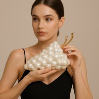 Elegant Grape Shaped Evening Clutch Bag Chain Strap Stylish Mini Shoulder Bag Parties Night Out Evening Bag Chain Clutch Bag