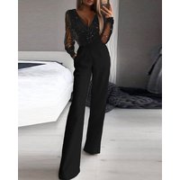 clothing ready made mesh jumpsuits powdered splicing