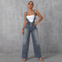  Denim Jumpsuit – Strappy & Stylish Wide Leg Comfort Edgy Streetwear Look