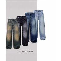 Straight Loose Casual Jeans Denim Business Pants Wide Leg Mopping Trousers Direct Sales