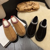 Lazy Slip on Snow Boots Winter Fur One piece Baotou Slippers Thick soled Mao Mao Cotton Shoes