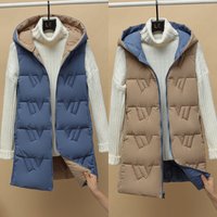 Reversible Quilted Vest – Hooded Longline Puffer Gilet Pockets