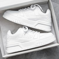 Men's shoes versatile casual pure black sneakers youth sports thick bottom heightening bread trendy shoes