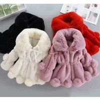 1-7 Year Baby Girls Jacket Autumn Winter Warm Fur Coat For Girls Christmas Princess Outwear Fashion Plush Children Clothing