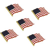 Yamaler 5Pcs Unisex American Flag Enamel Brooch Pin Denim Jacket Badge Bag Hat Decor