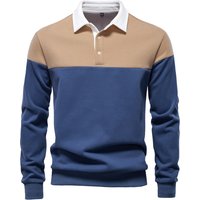 Men's Clothing New Long Sleeve Polo Collar Sweatshirt High Quality Casual Foreign Trade Men's Sweatshirt