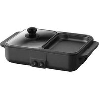 2 1 Electric Hot Pot Cooker BBQ 1400W Grill Multicooker Electric BBQ Grill Non Stick Plate Barbecue Pan Hot Pot 110V 220V