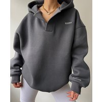 Women's Clothing Velvet Hooded Printed Long Sleeve Joker Sweater V-Neck Fleece Sweater