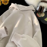 Clothing Heavy suede sweatshirt autumn winter trendy brand handsome American style oversize loose hooded jacket
