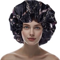 Double Layer Plant Print Nightcap Spring Floral Design Breathable Cotton Layers Comfortable Sleep